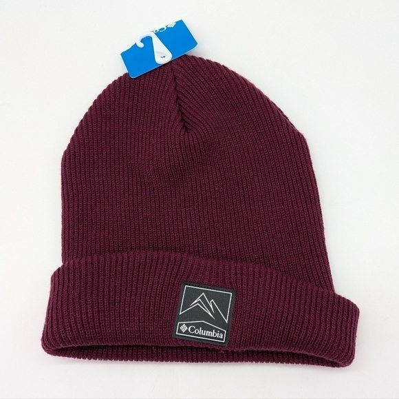 ✨3/$15 NWT Columbia maroon ribbed unisex beanie hat OS - Picture 1 of 3